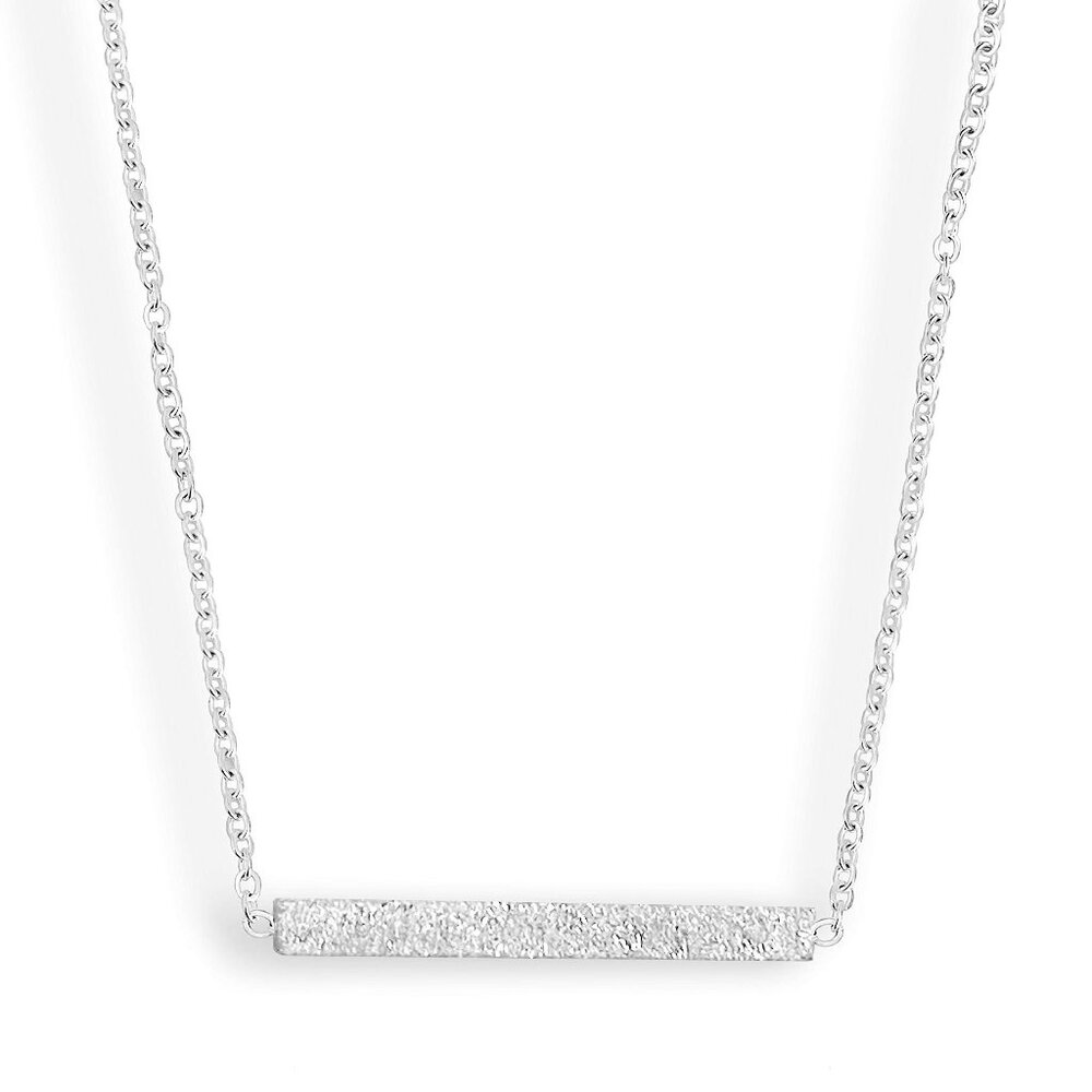 Minimalist Bar Necklace Thin Druzy Inspired Simple Horizontal Pendant